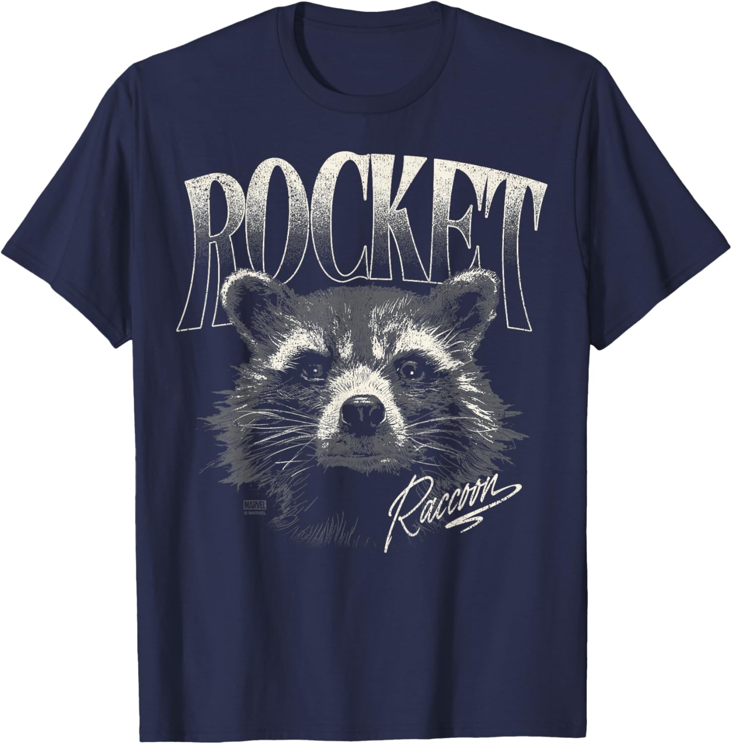 Guardians of The Galaxy - Rocket Raccoon Portrait T-Shirt - T-Shirt | Navy