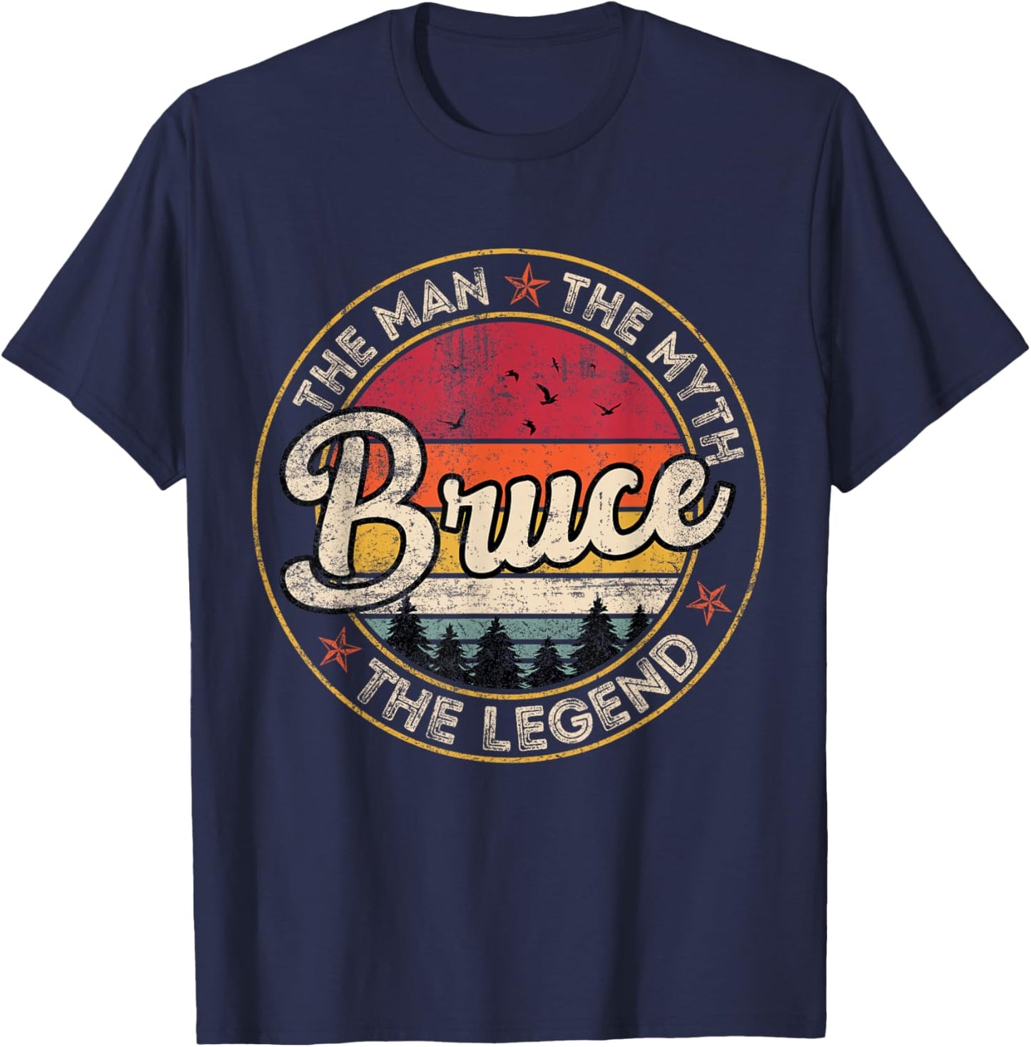 Bruce The Man The Myth The Legend Personalized Name T-Shirt - T-Shirt | Navy
