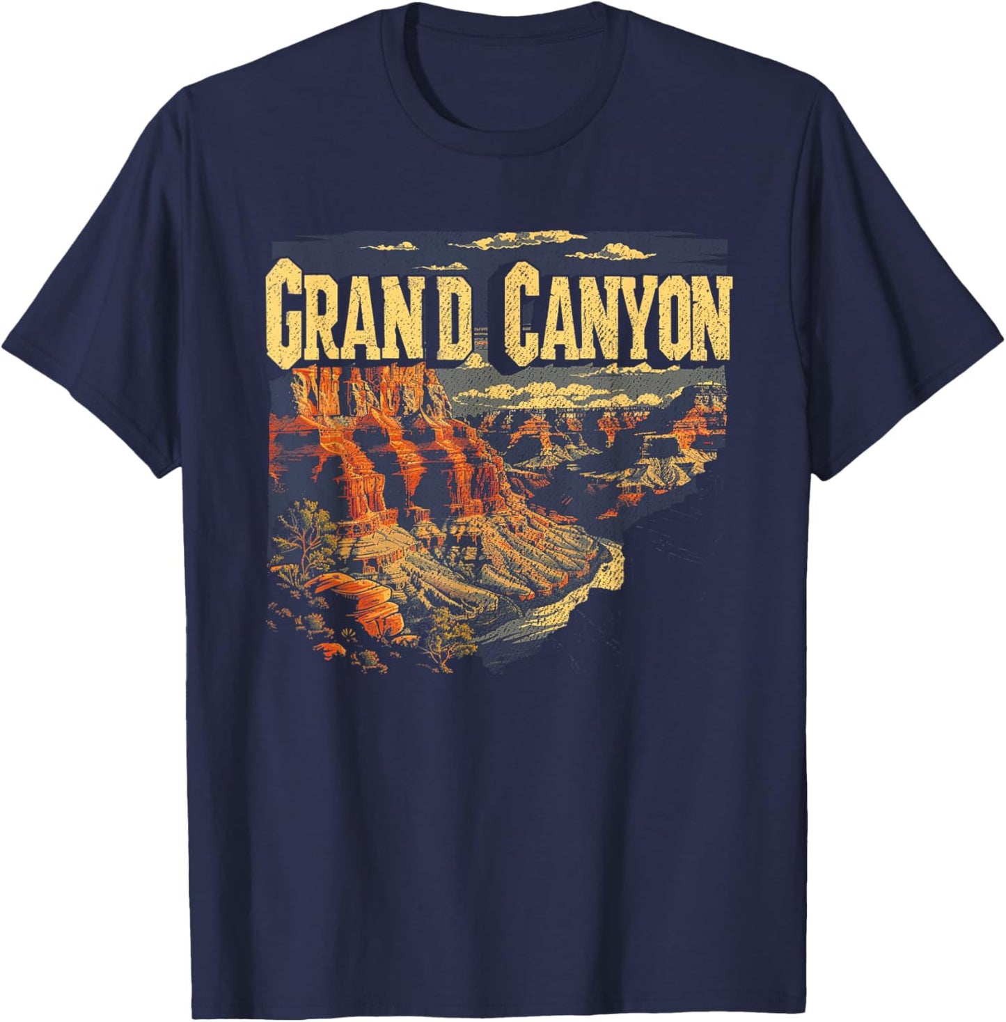 Grand Canyon - US National Park Vintage Men Women Kids Retro T-Shirt - T-Shirt | Navy
