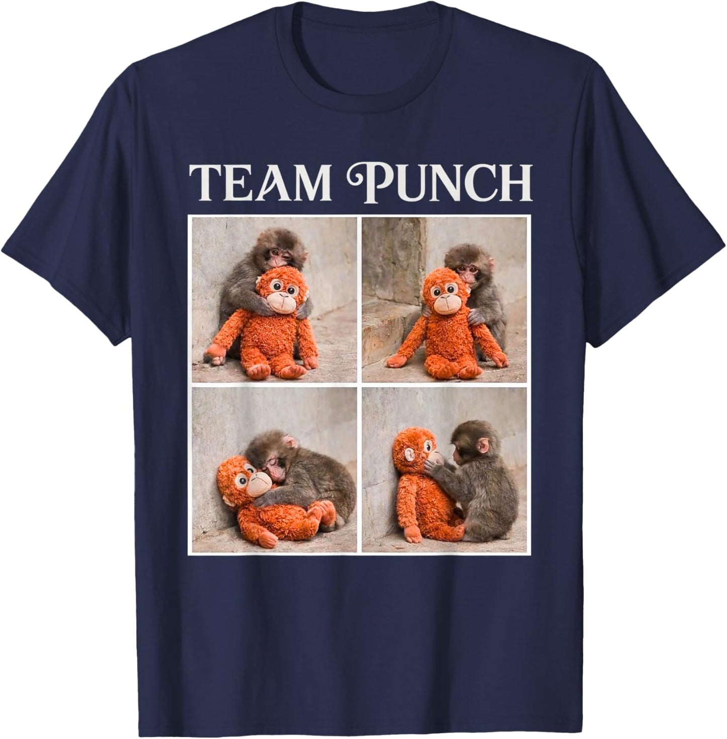 Cute Baby Monkey Team Punch T-Shirt - T-Shirt | Navy