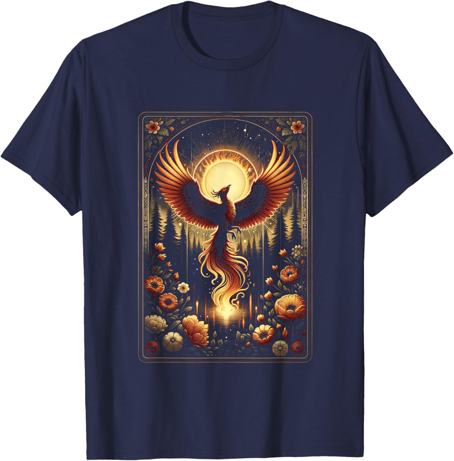 Phoenix Tarot Card Phoenix Bird Fantasy Gifts For Lovers T-Shirt - T-Shirt | Navy