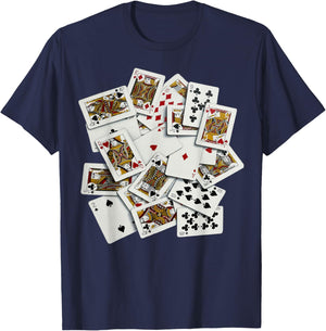 Painted Playing Cards for Card Game Players T-Shirt - T-Shirt | Navy