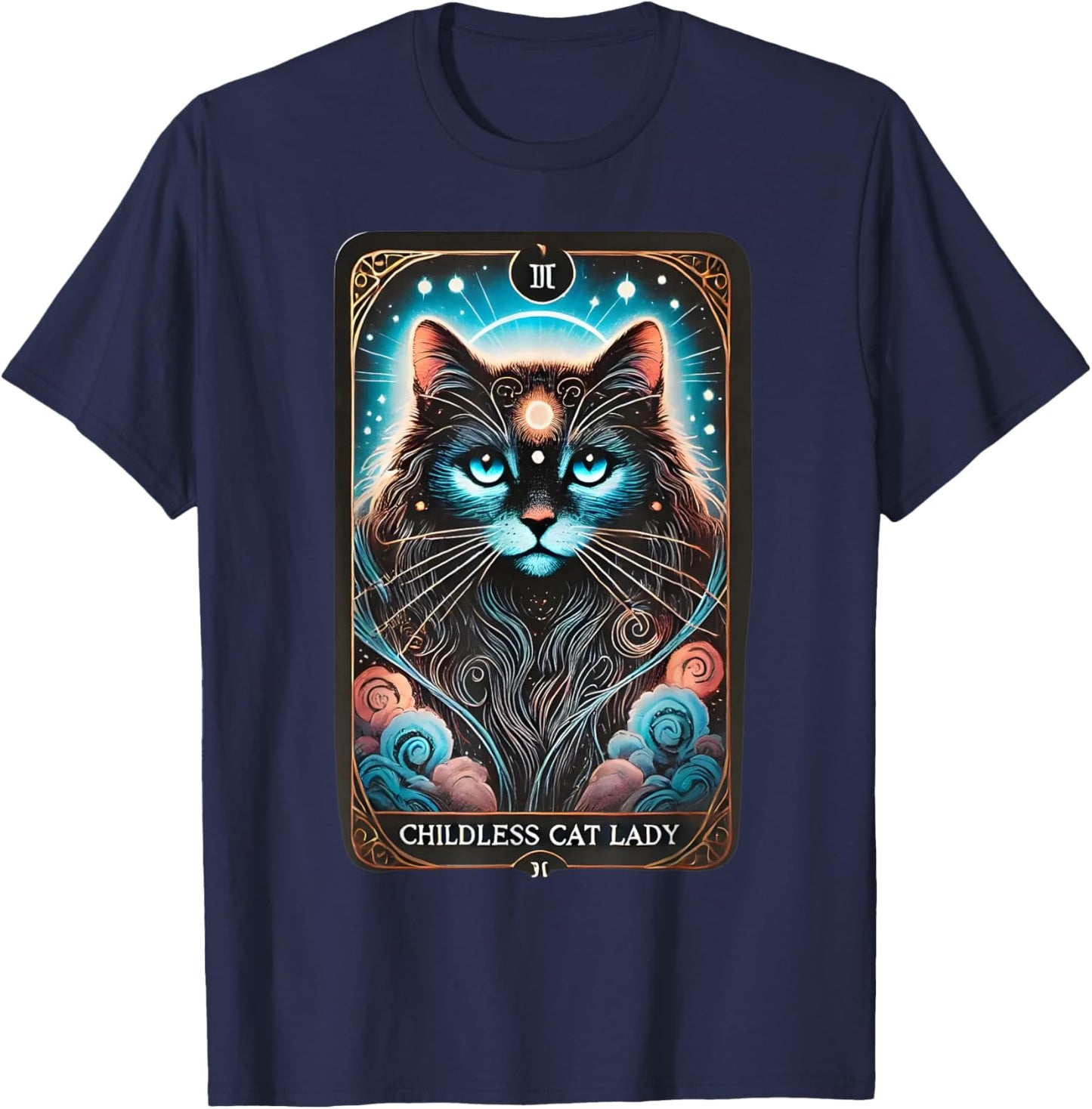 Childless Cat Lady Tarot Card T-Shirt - T-Shirt | Navy