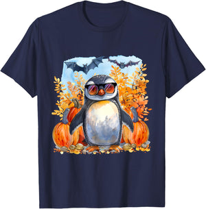 Cute Halloween Costume Penguin Bat Pumpkin Trick Or Treat T-Shirt - T-Shirt | Navy