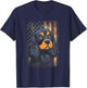 Patriotic Black And Tan Cocker Spaniel Flag USA Dog Lover Men Women T-Shirt - T-Shirt | Navy