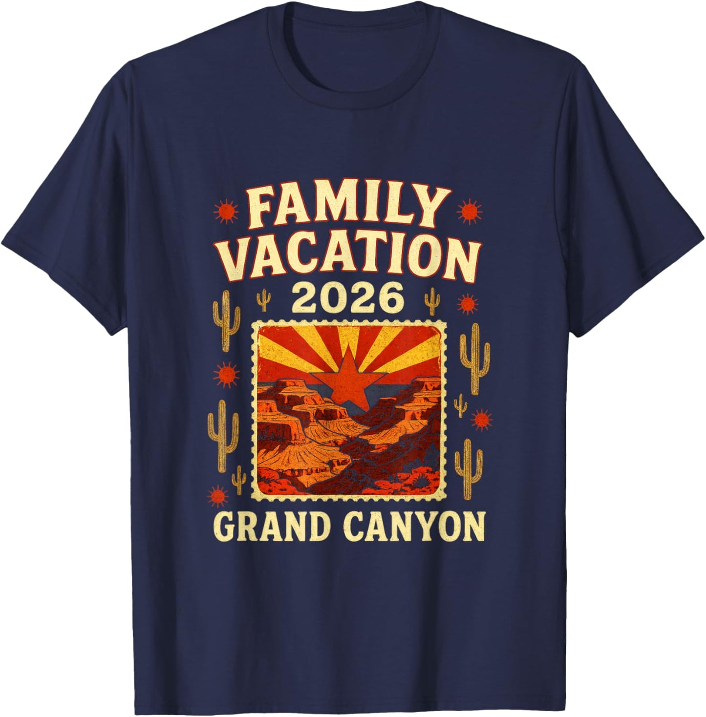 Family Vacation - Grand Canyon 2026 Nostalgia T-Shirt - T-Shirt | Navy
