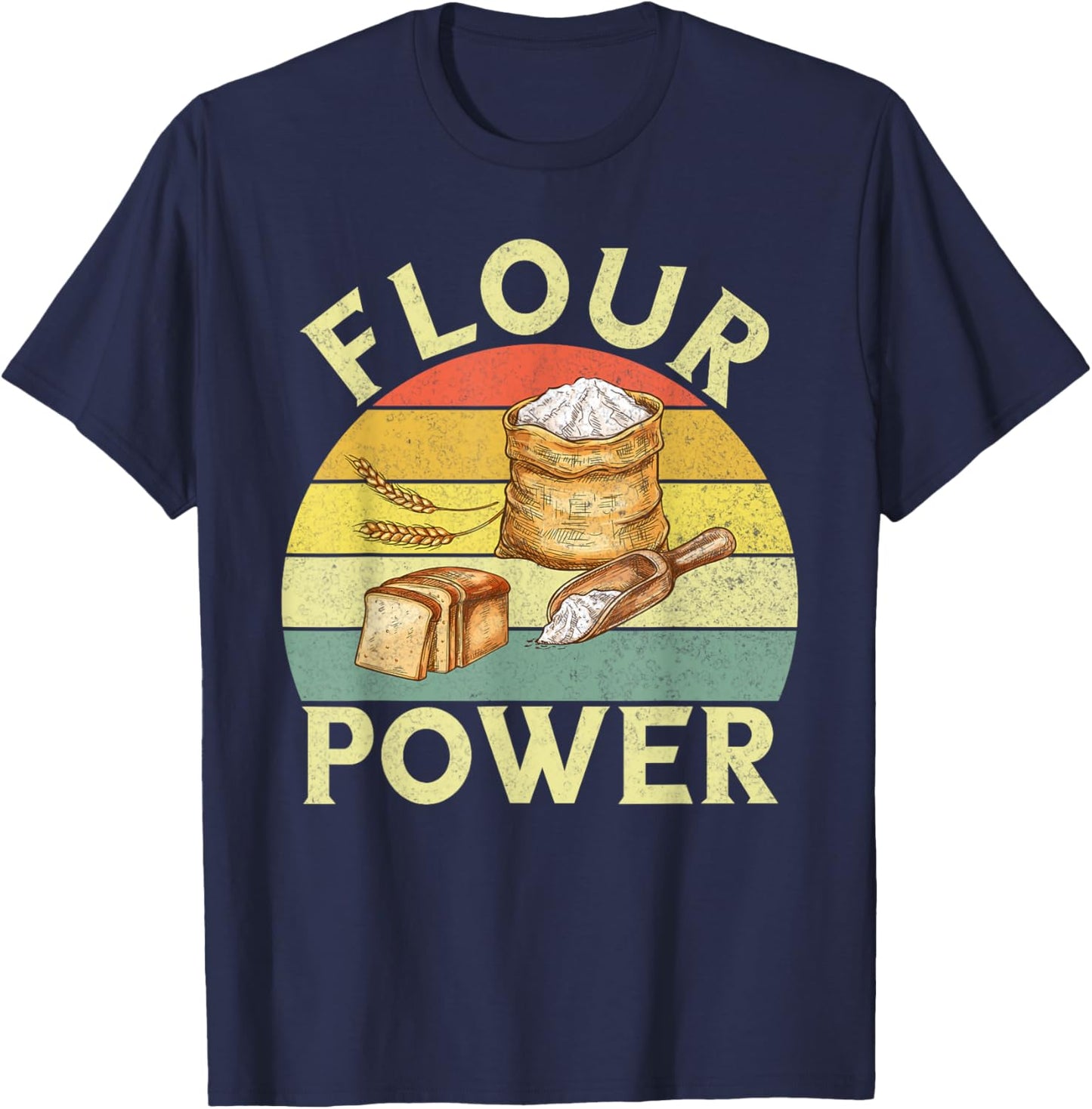 Flour Power Bread Baking T-Shirt - T-Shirt | Navy