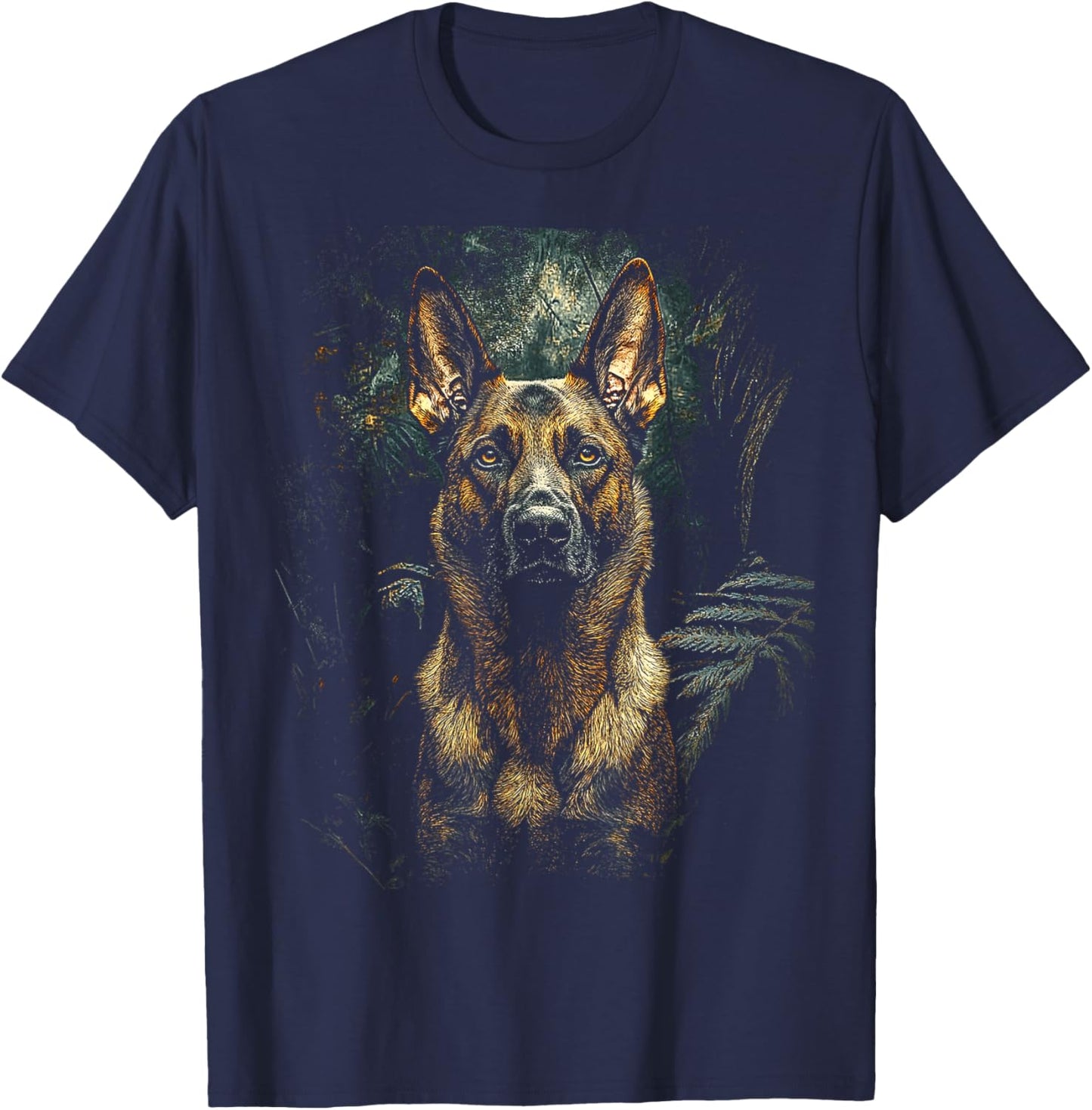 Belgian Malinois Dog Design , Black, S T-Shirt - T-Shirt | Navy
