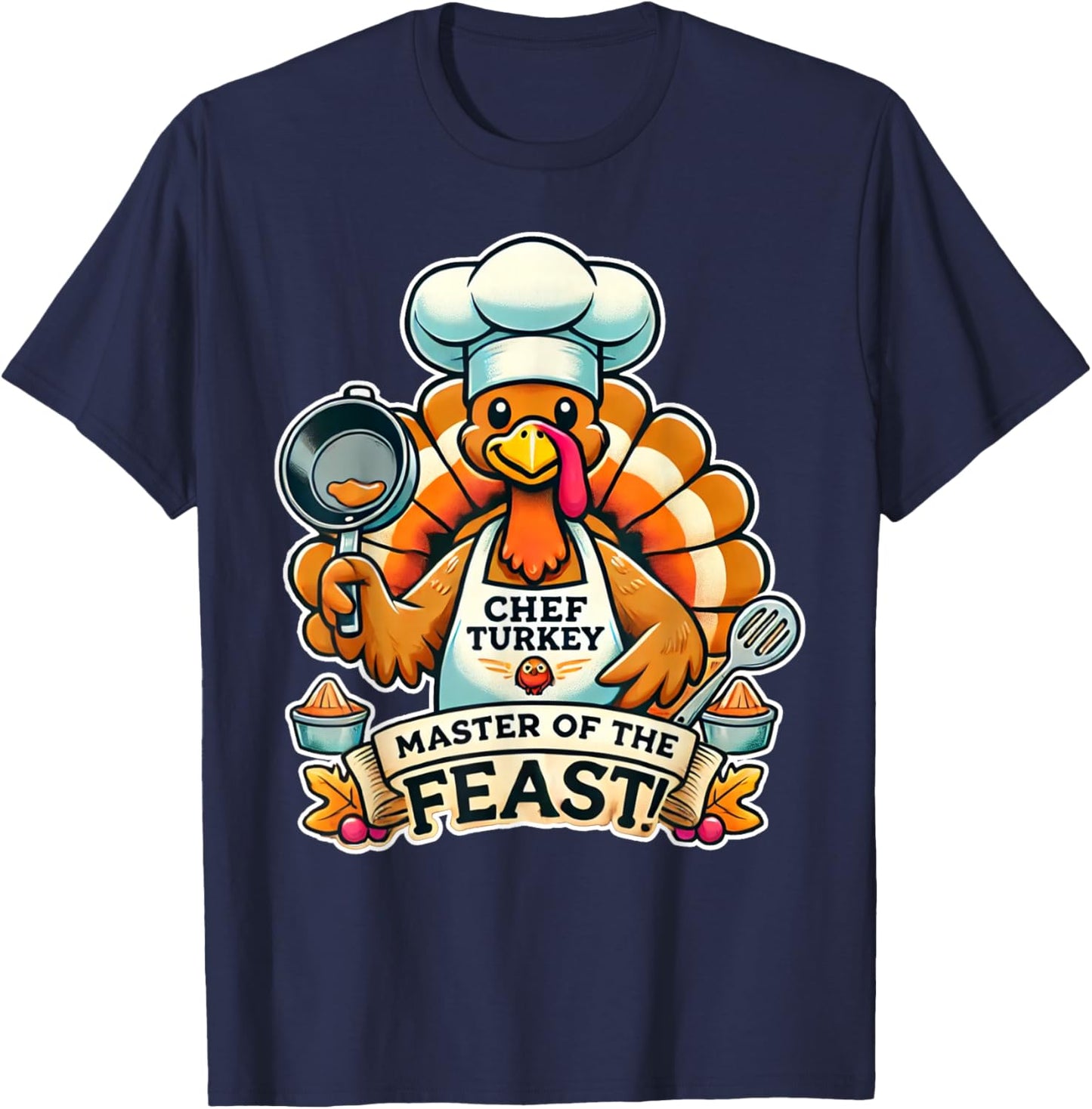 Mom Mother Chef Thanksgiving T-Shirt - T-Shirt | Navy
