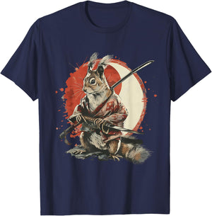 Samurai Squirrel Japanese Ninja Squirrel Japanese Warrior T-Shirt - T-Shirt | Navy