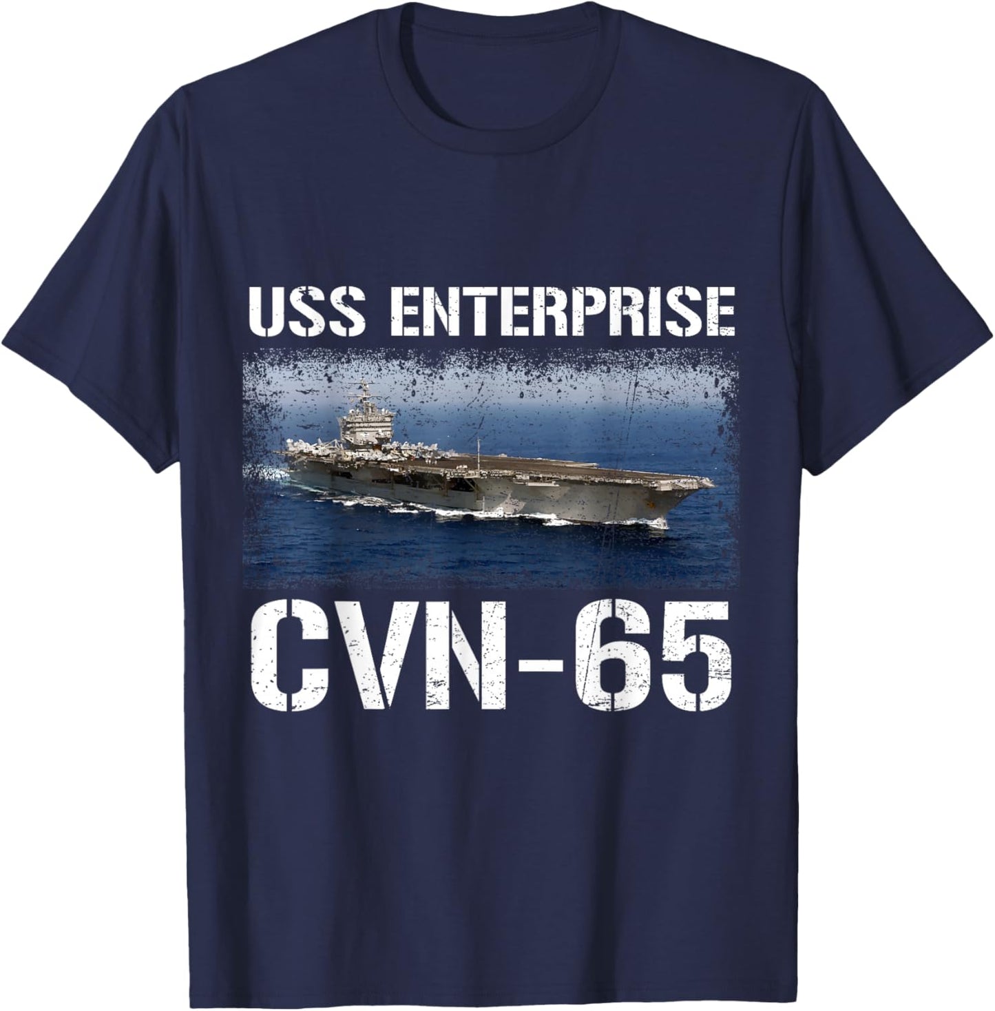 USS Enterprise CVN-65 Veteran Aircraft Carrier Flag USA T-Shirt - T-Shirt | Navy