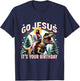 Go Jesus It's Your Birthday Funny Dinosaur Christmas T-Shirt - T-Shirt | Navy