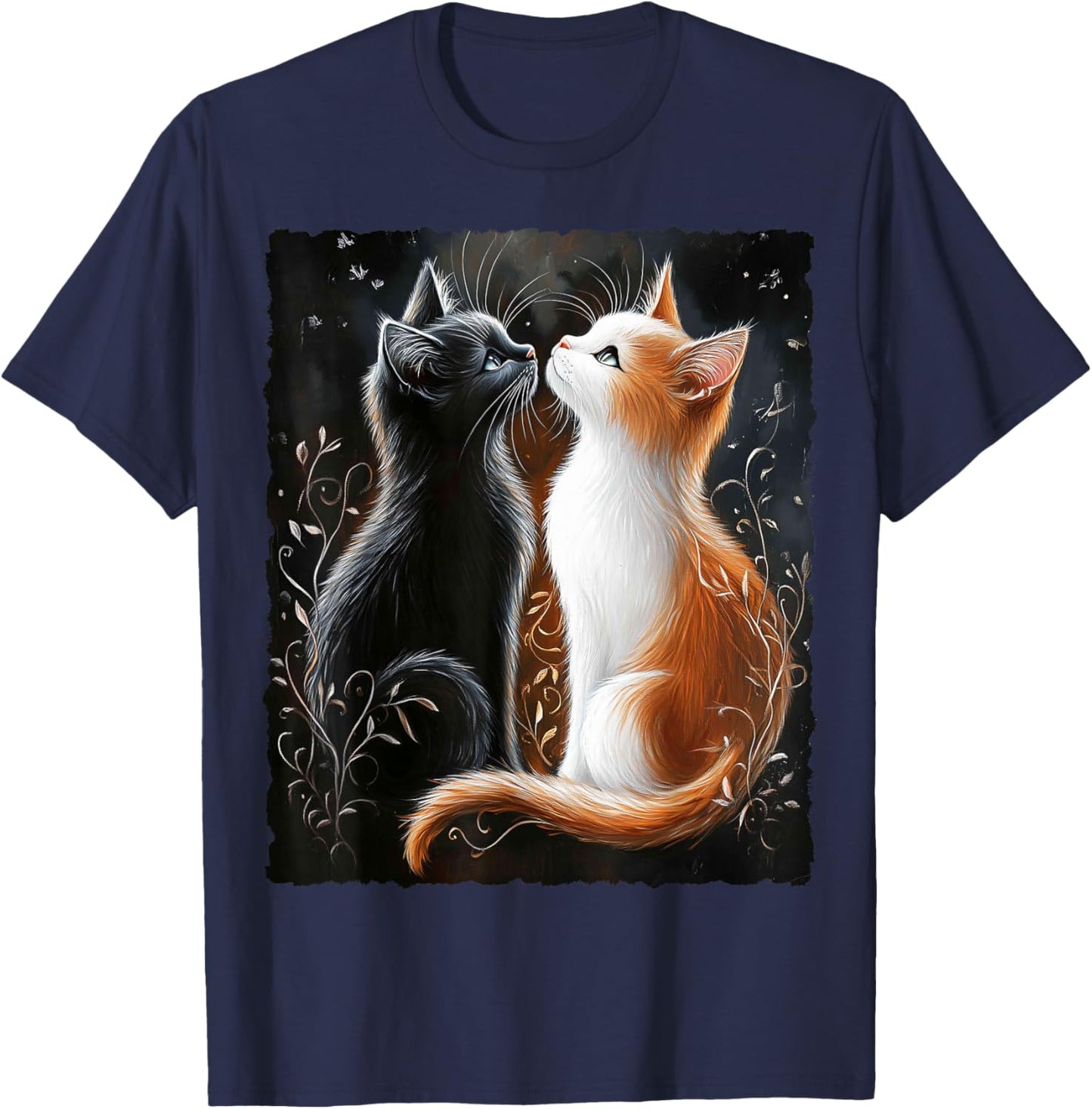 Cute Magical Cat Kitten Fantasy Art Design T-Shirt - T-Shirt | Navy