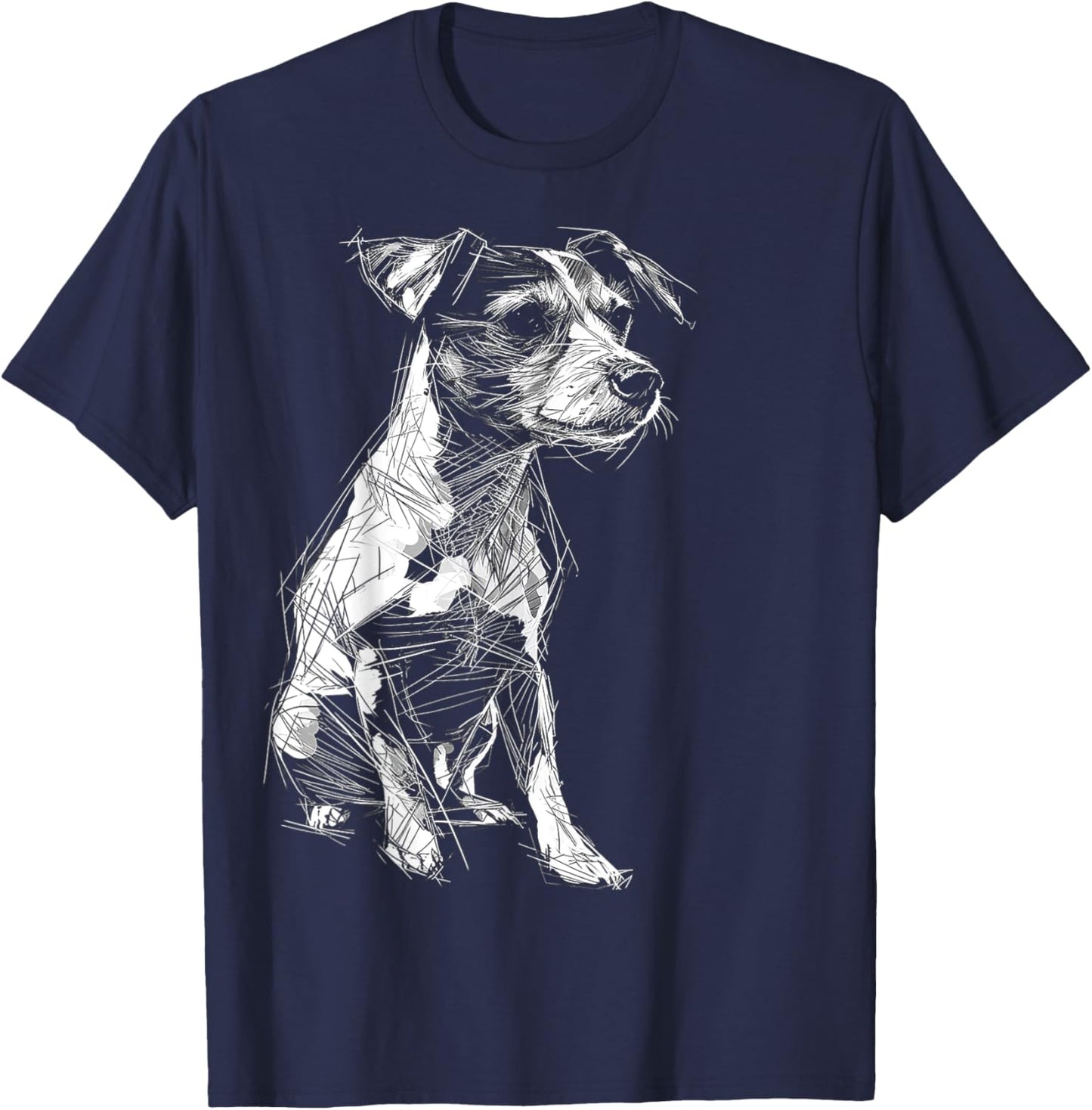 Jack Russell Graphic Pet Artwork Dog Jack Russell Women Kids T-Shirt - T-Shirt | Navy