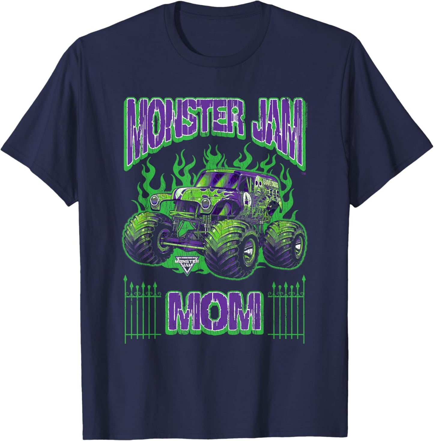 Monster Jam Grave Digger Mom Family Motorsports T-Shirt - T-Shirt | Navy