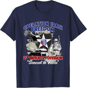 2nd Infantry Division - Operation Iraqi Freedom OIF Veteran T-Shirt - T-Shirt | Navy