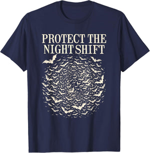 Bat Lover Animal Bat Conservation Protects The Night Shift T-Shirt - T-Shirt | Navy
