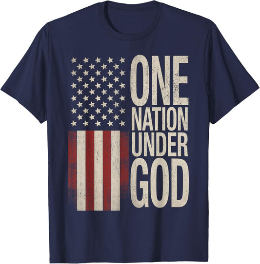 One Nation Under God 250 Years 250th Anniversary USA T-Shirt - T-Shirt | Navy