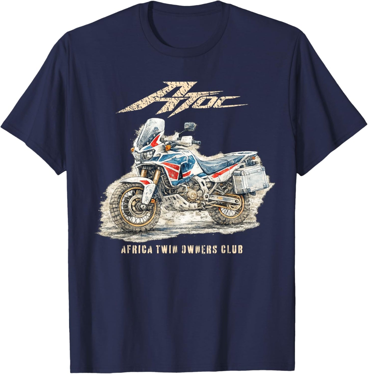 Africa Twin Motorbike Owners Club T-Shirt - T-Shirt | Navy