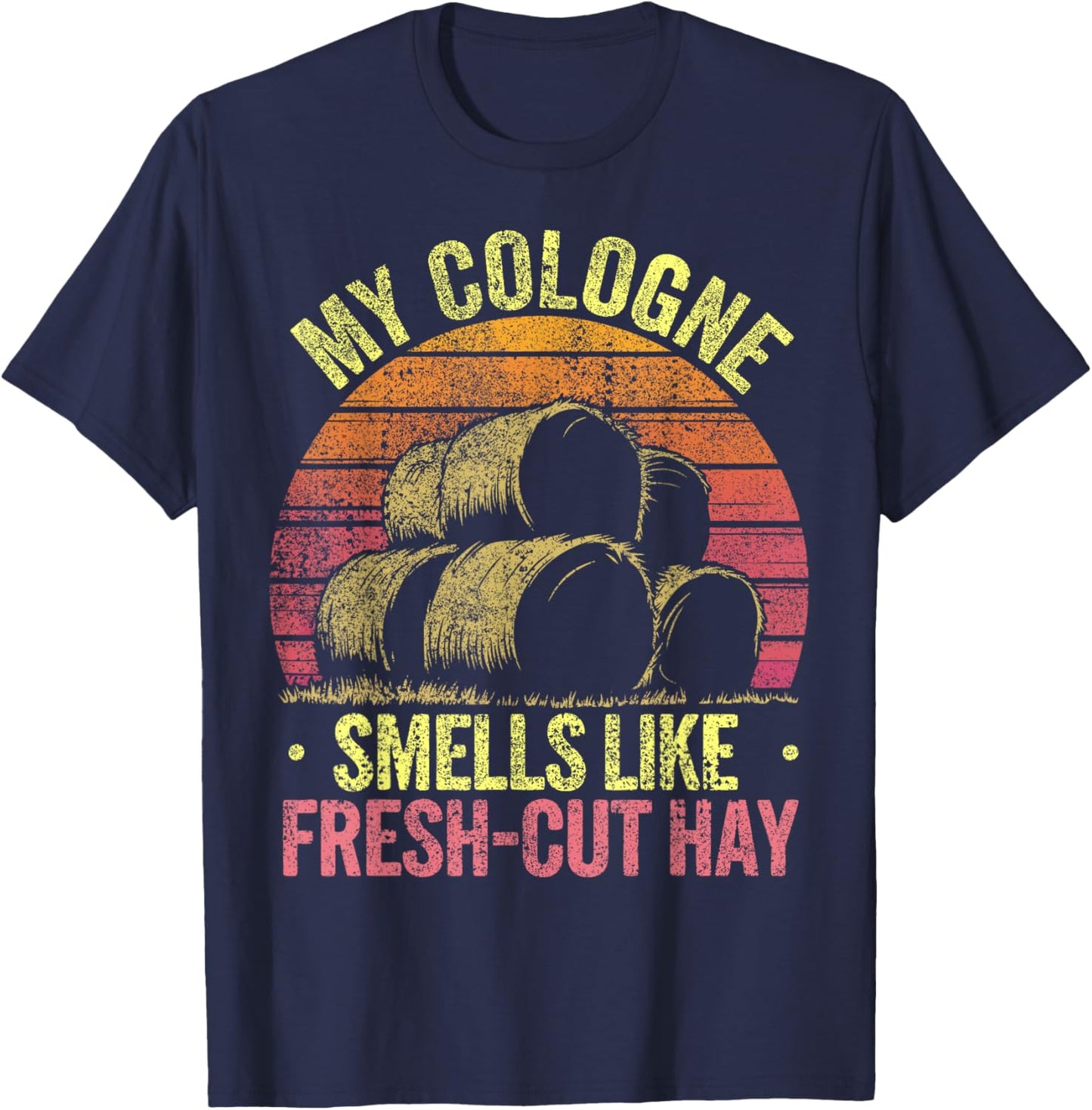 Fresh-Cut Hay Season Farmer T-Shirt - T-Shirt | Navy