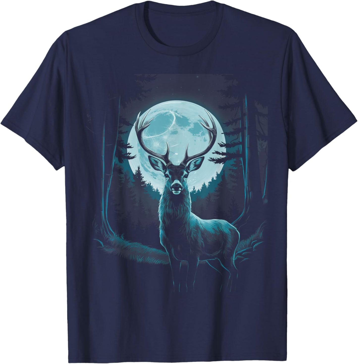 Hunters Mountain Deer Hunting Big Whitetail Buck Men Boys T-Shirt - T-Shirt | Navy