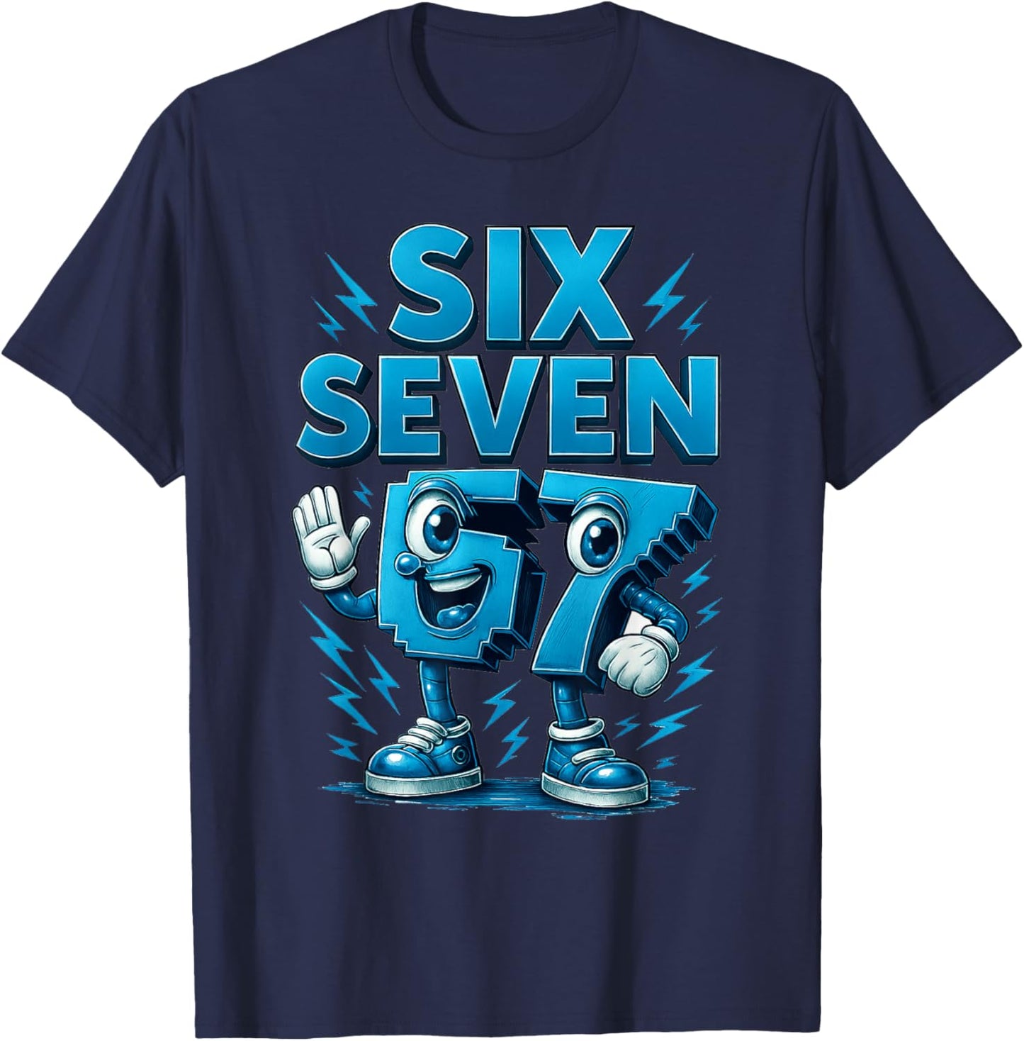 Kids Meme 67 Six Seven T-Shirt - T-Shirt | Navy