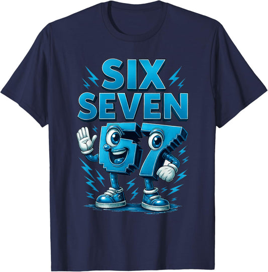 Kids Meme 67 Six Seven T-Shirt - T-Shirt | Navy
