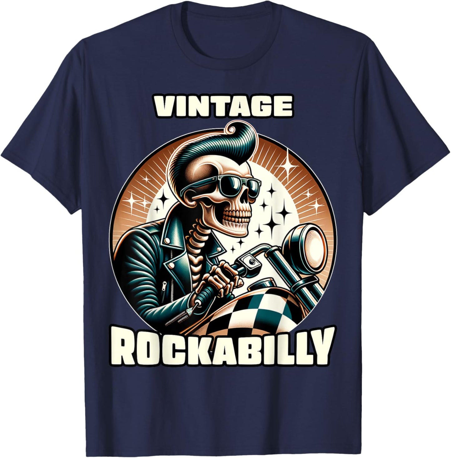 Vintage Rockabilly 50s Sock Hop Dance Doo Wop 1950s Art T-Shirt - T-Shirt | Navy