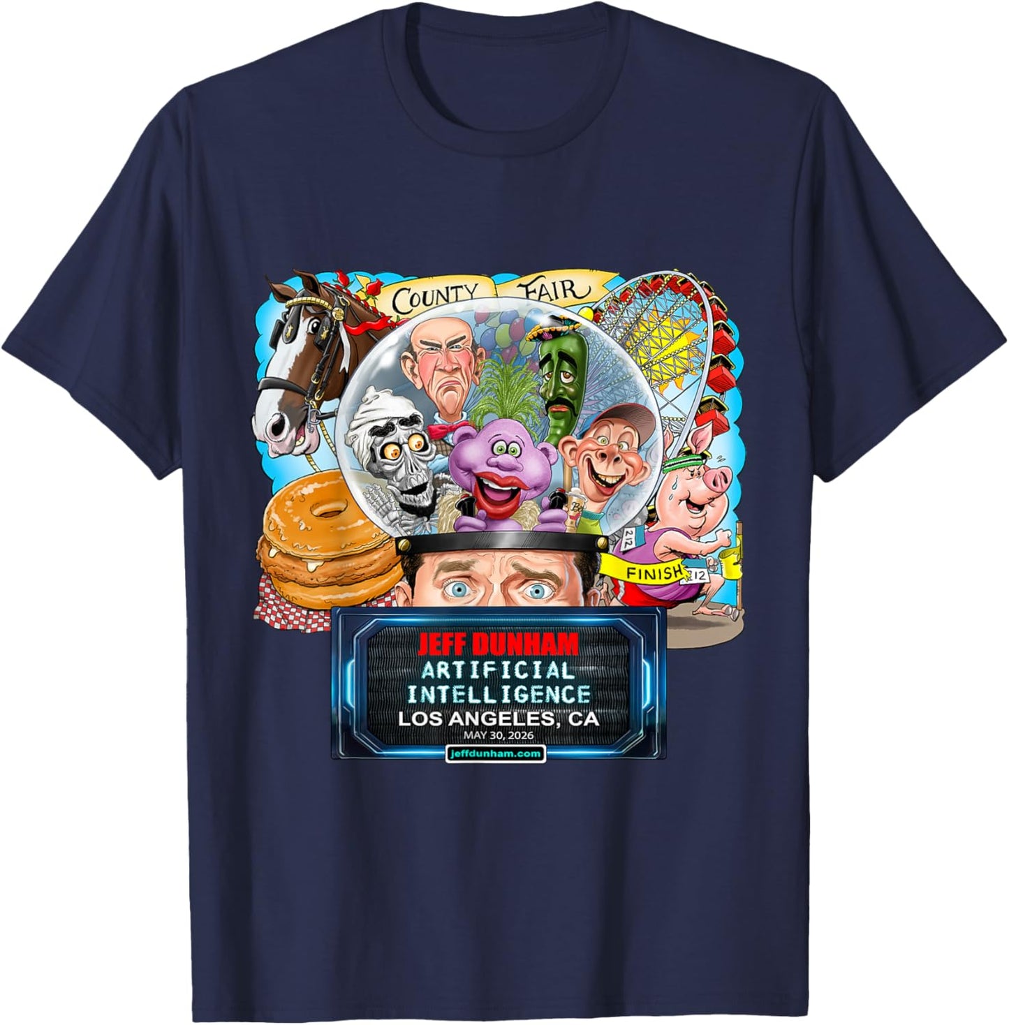 Jeff Dunham Los Angeles, CA (2026) T-Shirt - T-Shirt | Navy