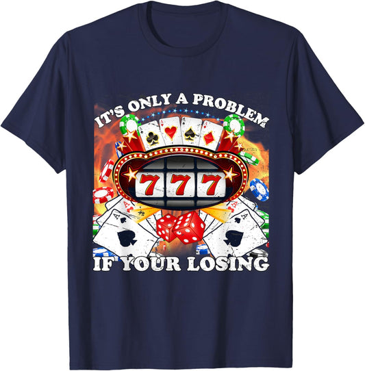 I Heart Gambling Funny Casino Gambling Meme T-Shirt - T-Shirt | Navy
