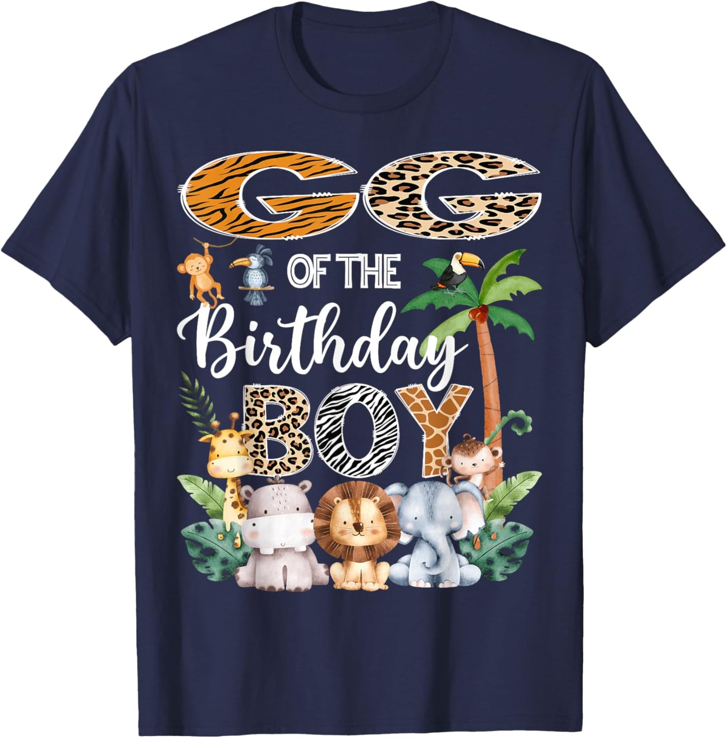 GG Of The Birthday Boy Safari Jungle Bday Party T-Shirt - T-Shirt | Navy