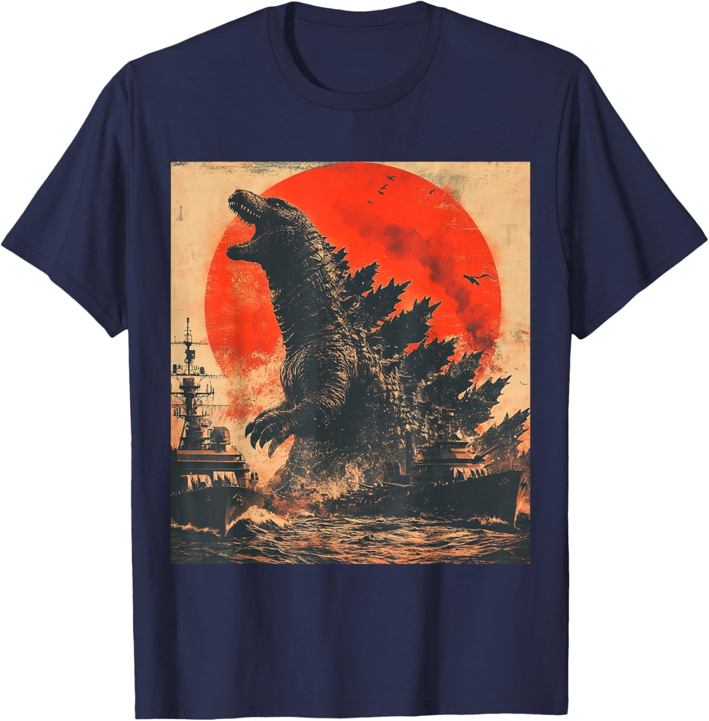 Kaiju Monster Legendary Japanese Retro Vintage T-Shirt - T-Shirt | Navy