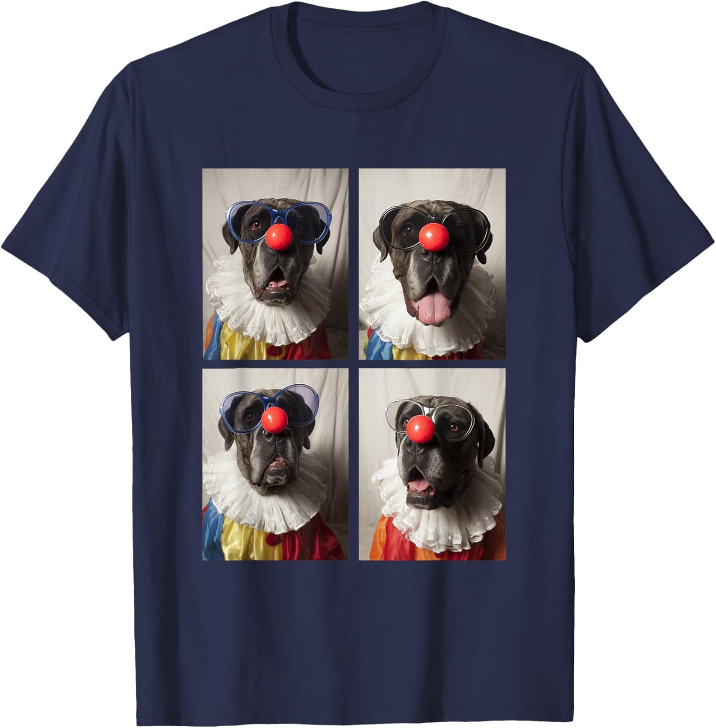 Cane Corso with Sunglasses Clown Animals Halloween Dogs T-Shirt - T-Shirt | Navy