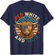 Red White and Moo Funny Highland Cow 4th of July Patriotic T-Shirt - T-Shirt | Navy