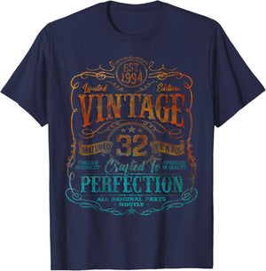 Vintage 1994 Limited Edition Shirt 32 Year Old 32nd Birthday T-Shirt - T-Shirt | Navy