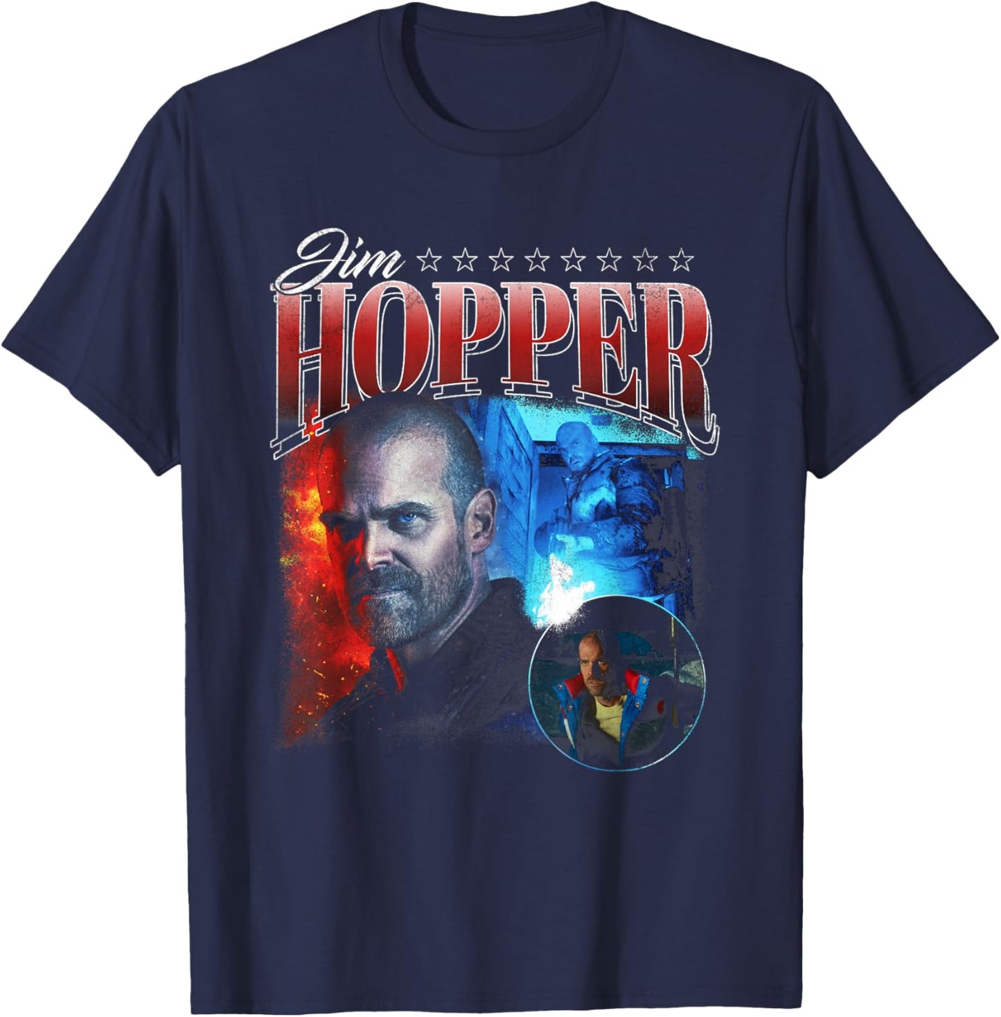 Stranger Things Jim Hopper Homage T-Shirt - T-Shirt | Navy
