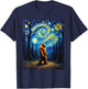 Sasquatch Bigfoot Van Gogh Starry Night Art Painting Graphic T-Shirt - T-Shirt | Navy