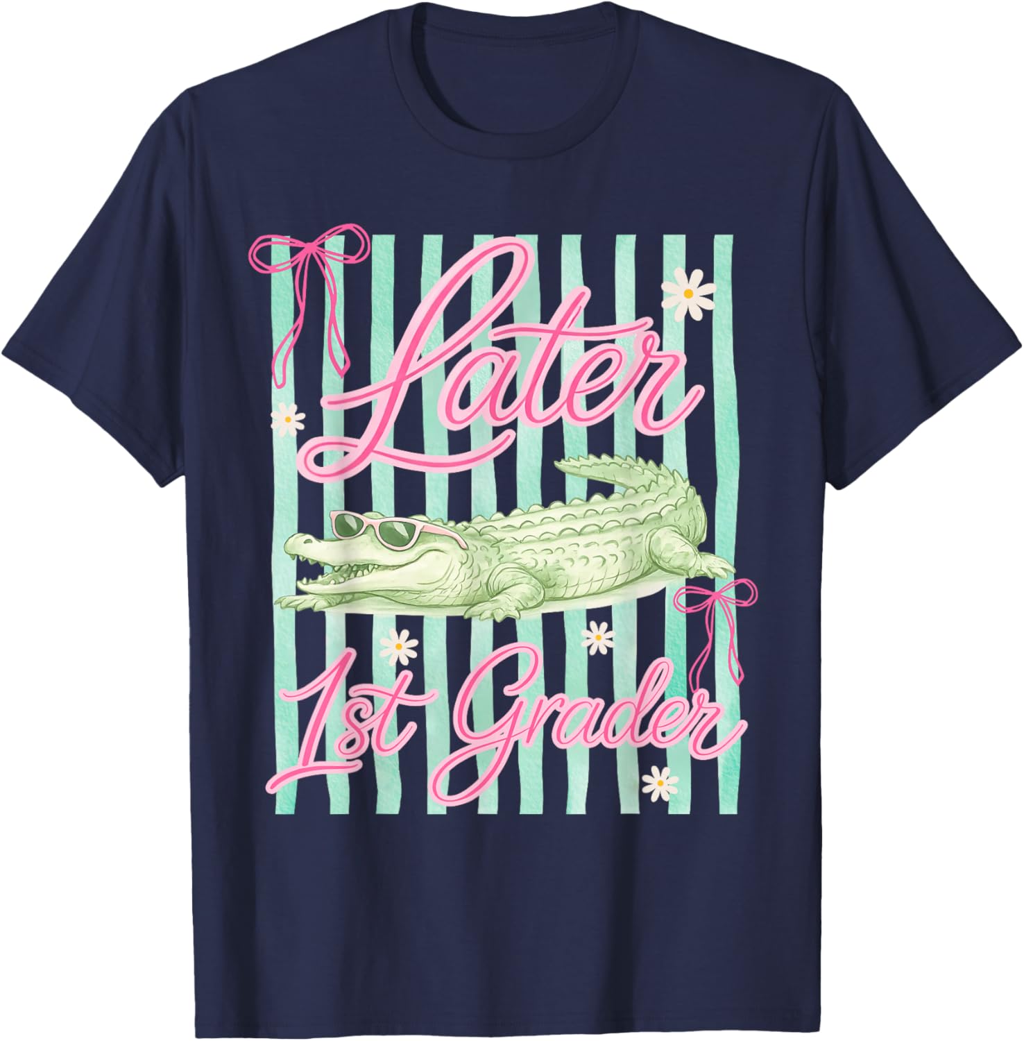 Later 1st First Grader Alligator Meme Last Day of School T-Shirt - T-Shirt | Navy