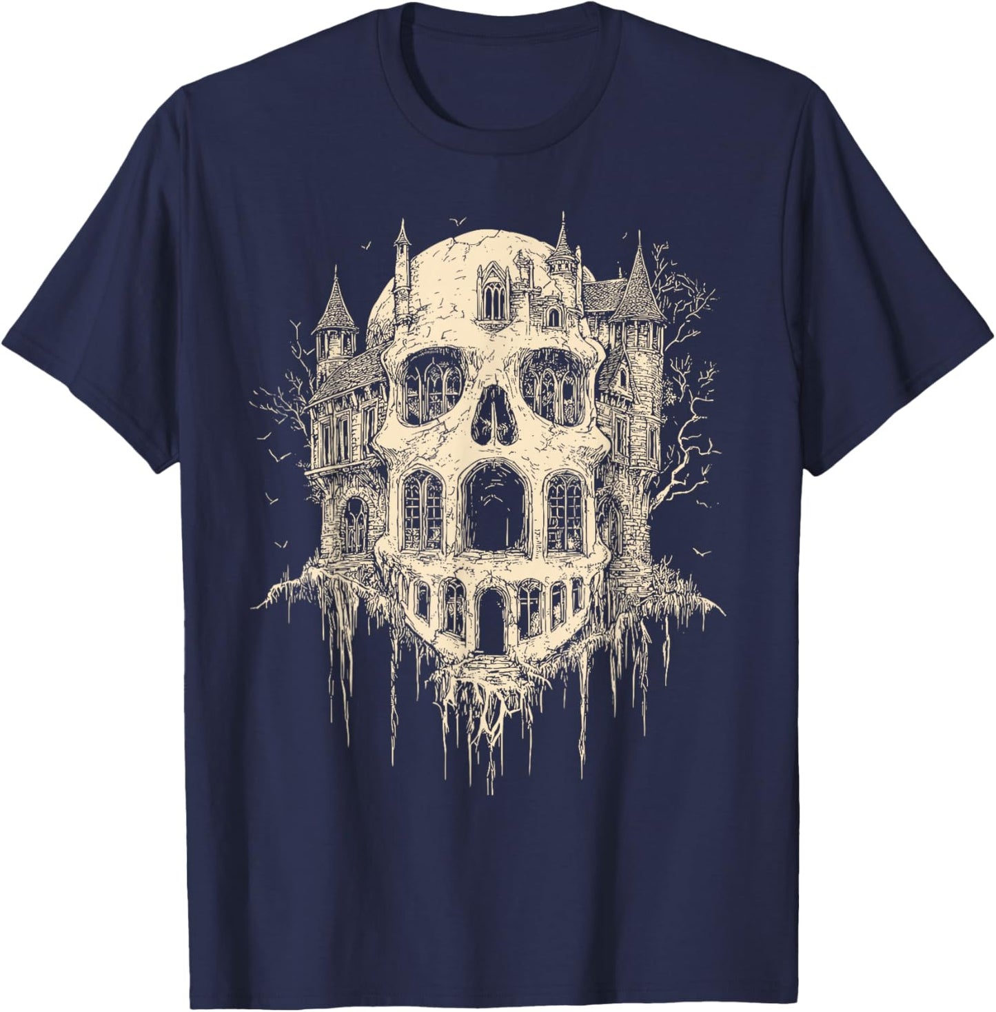 Castlecore Castle Skull T-Shirt - T-Shirt | Navy