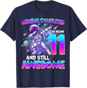 11th Birthday Astronaut 11 Years Old Outer Space Birthday T-Shirt - T-Shirt | Navy