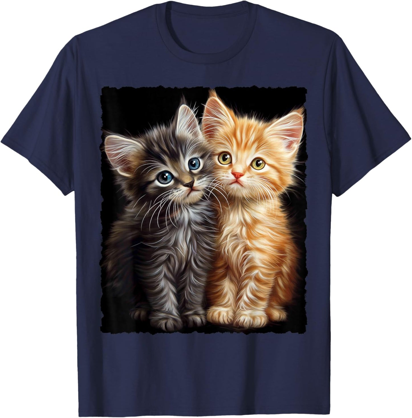 Cute Magical Cat Kitten Fantasy Art Design T-Shirt - T-Shirt | Navy