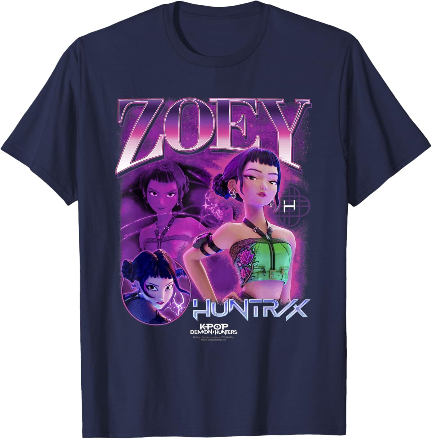 KPop Demon Hunters Zoey Bootleg Officially Licensed T-Shirt - T-Shirt | Navy
