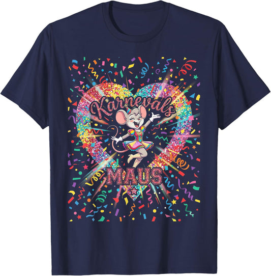 Carnival Mouse Cologne Fancy Dress Red White Women's Costume T-Shirt - T-Shirt | Navy