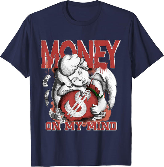 Money On My Mind Dune Red 13s Matching T-Shirt - T-Shirt | Navy