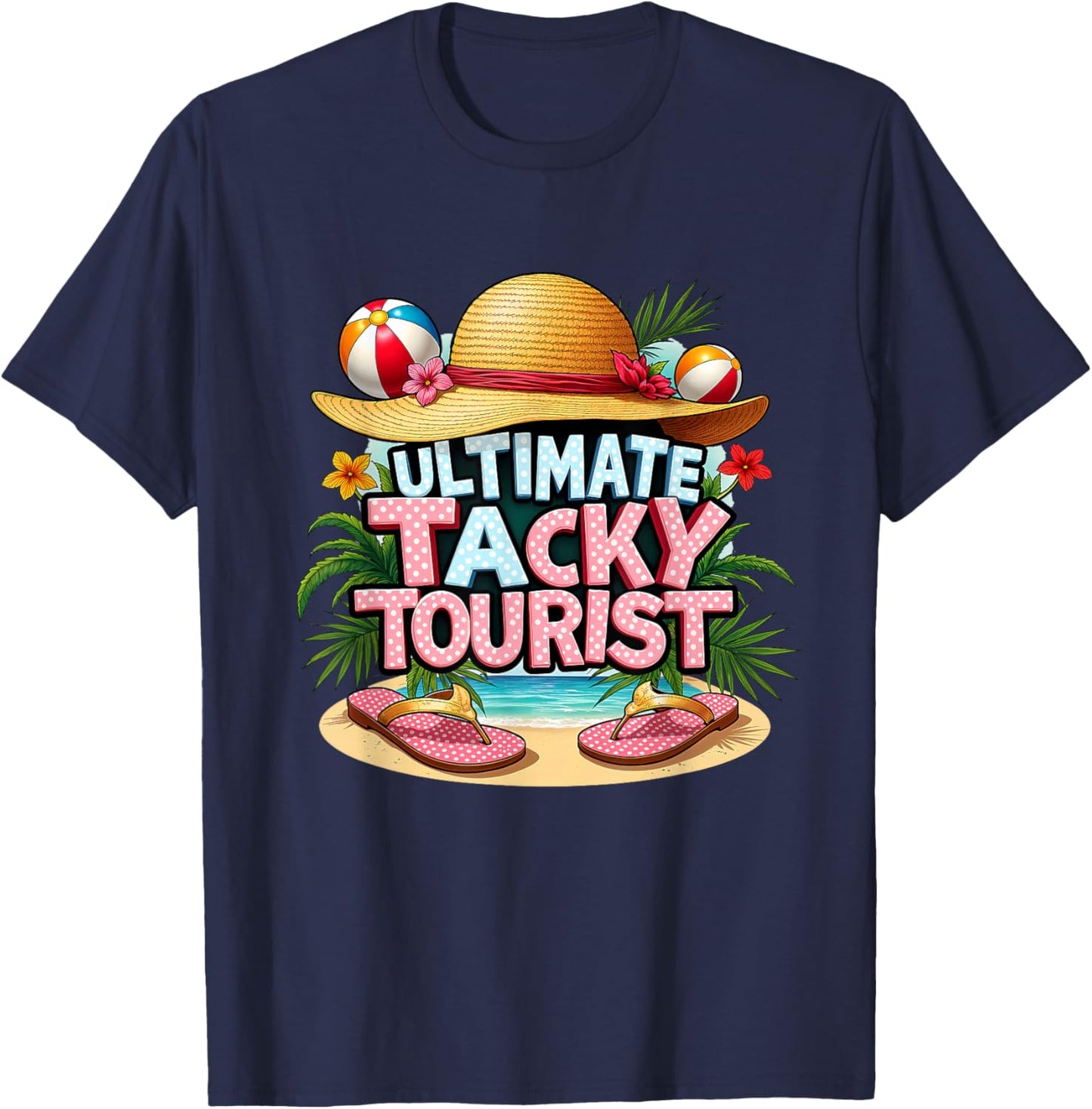 Tacky Tourist Costume Cruise Vacation Wacky Tacky Traveler T-Shirt - T-Shirt | Navy