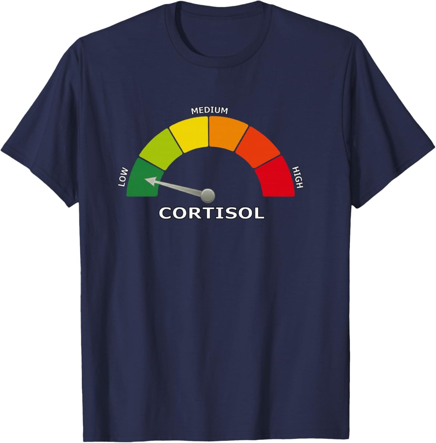 Low Cortisol Meter Funny Biology Psychology and Wellness Shirt T-Shirt - T-Shirt | Navy