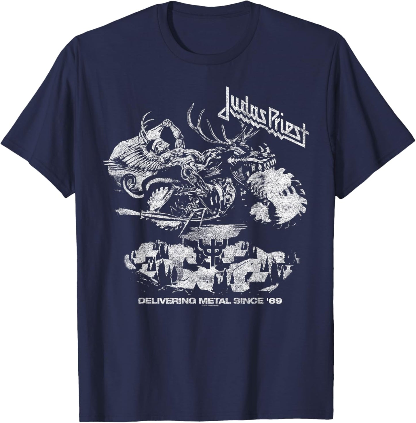 Judas Priest Painkiller Holiday Scene Red T-Shirt - T-Shirt | Navy