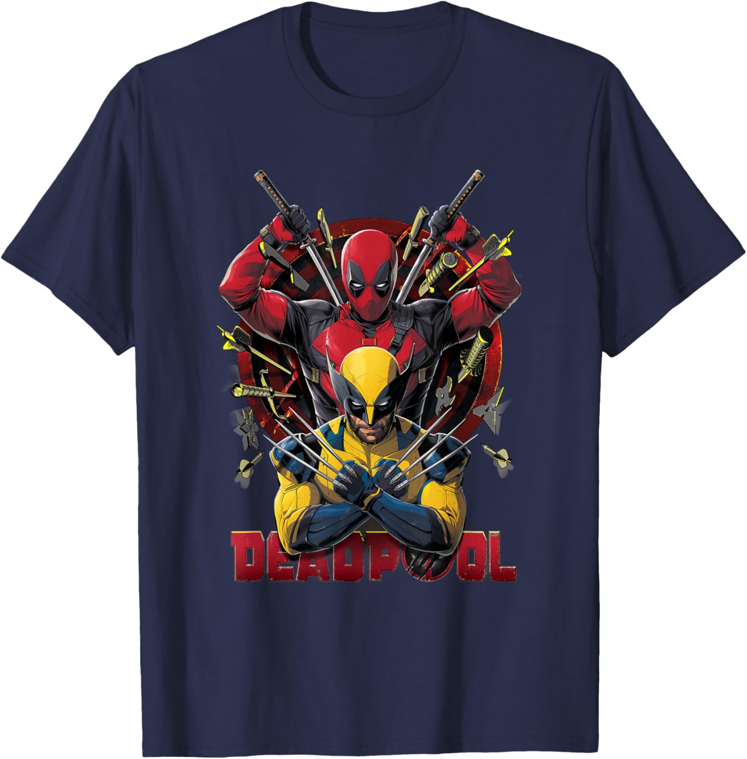 Marvel Studios Deadpool & Wolverine Claws Out Target Team-Up T-Shirt - T-Shirt | Navy