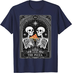 The Pizza Vintage Pizza Slice Tarot Card T-Shirt - T-Shirt | Navy