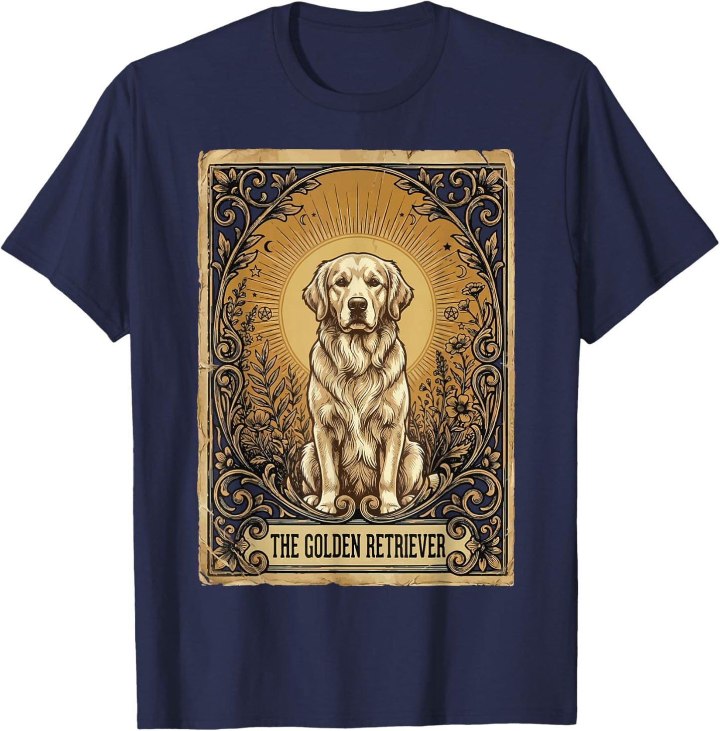 The Golden Retriever Tarot Card T-Shirt - T-Shirt | Navy